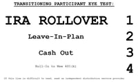 IRA Rollover Leave In Plan Cash Out Transitioning Participant Eye Test